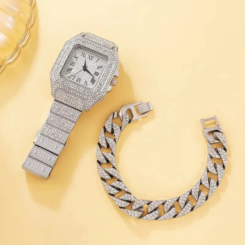 Diamond Women Watch & Bracelet