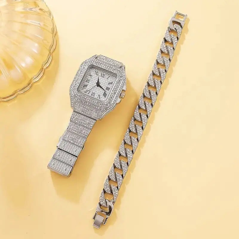 Diamond Women Watch & Bracelet