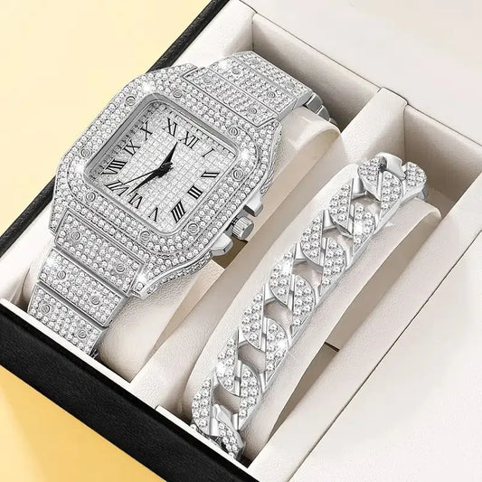 Diamond Women Watch & Bracelet